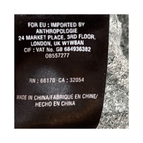 Anthropologie Postage Stamp Grey Cowl Neck Sweater Sz M - Picture 7 of 9